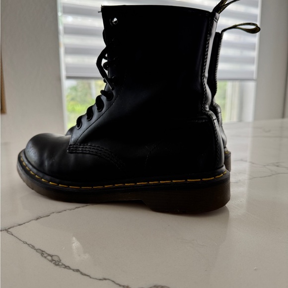 Dr. Martens Black Boots with Yellow Stitching - Picture 4 of 9